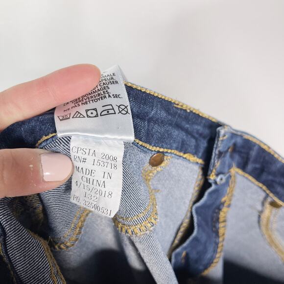 Joes Jeans Girls Size 16 Dark Wash Skinny Jeans Cotton Stretch Whiskering Fading - Picture 9 of 9